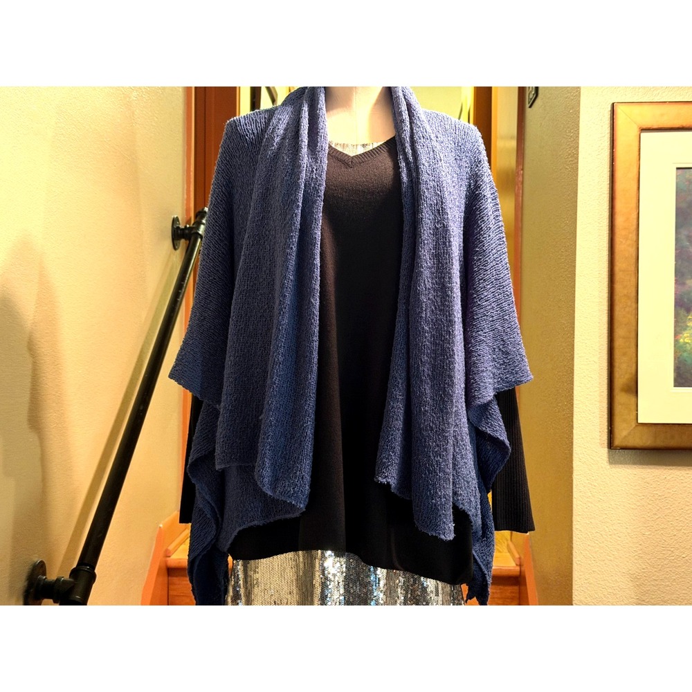 NWT Island Tribe Hand Made Blue Knit Cardigan Womens OS